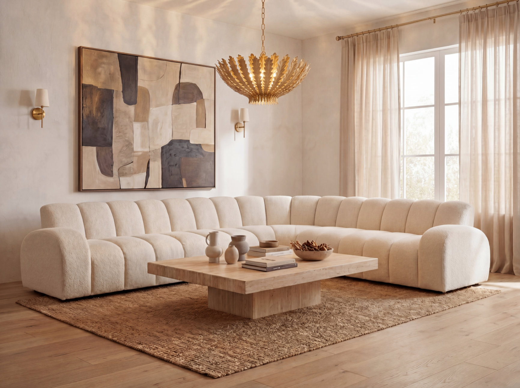 3D rendering of Williams Sonoma Cypress Corner Sofa, Living Room